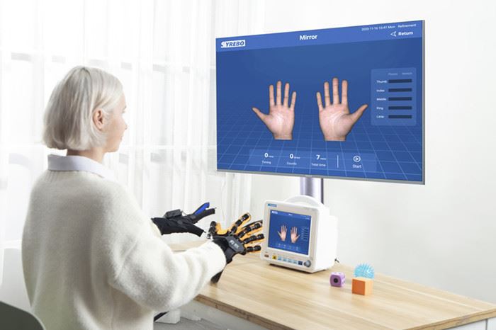 mirror training of inme therapy gloves